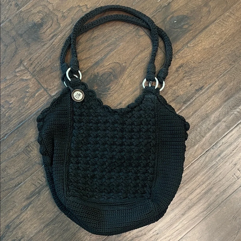 The Sak Black Crochet Shoulder Bag - Picture 1 of 4